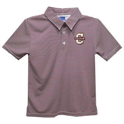 Youth Vive La Fete Maroon Charleston Cougars Pencil Stripe Polo
