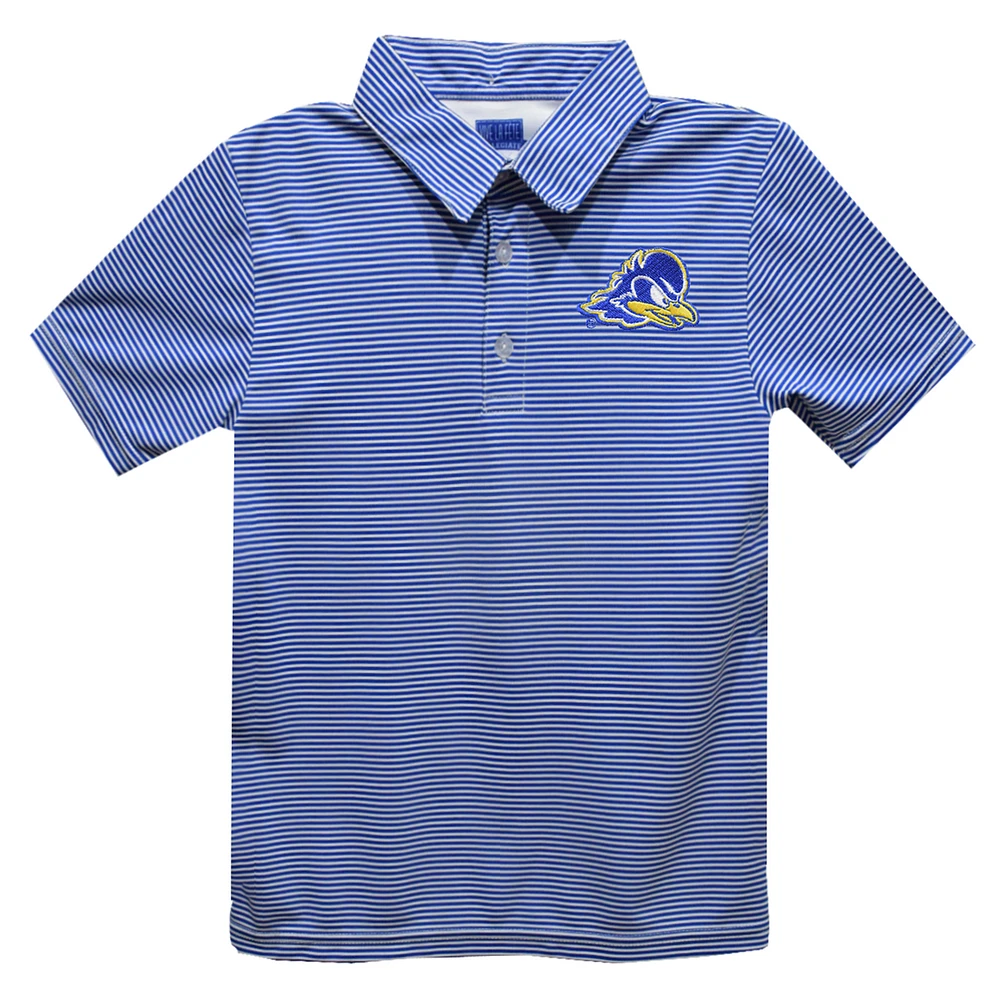 Youth Vive La Fete Blue Delaware Fightin' Hens Pencil Stripe Polo