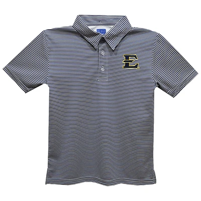 Youth Vive La Fete Navy ETSU Buccaneers Pencil Stripe Polo