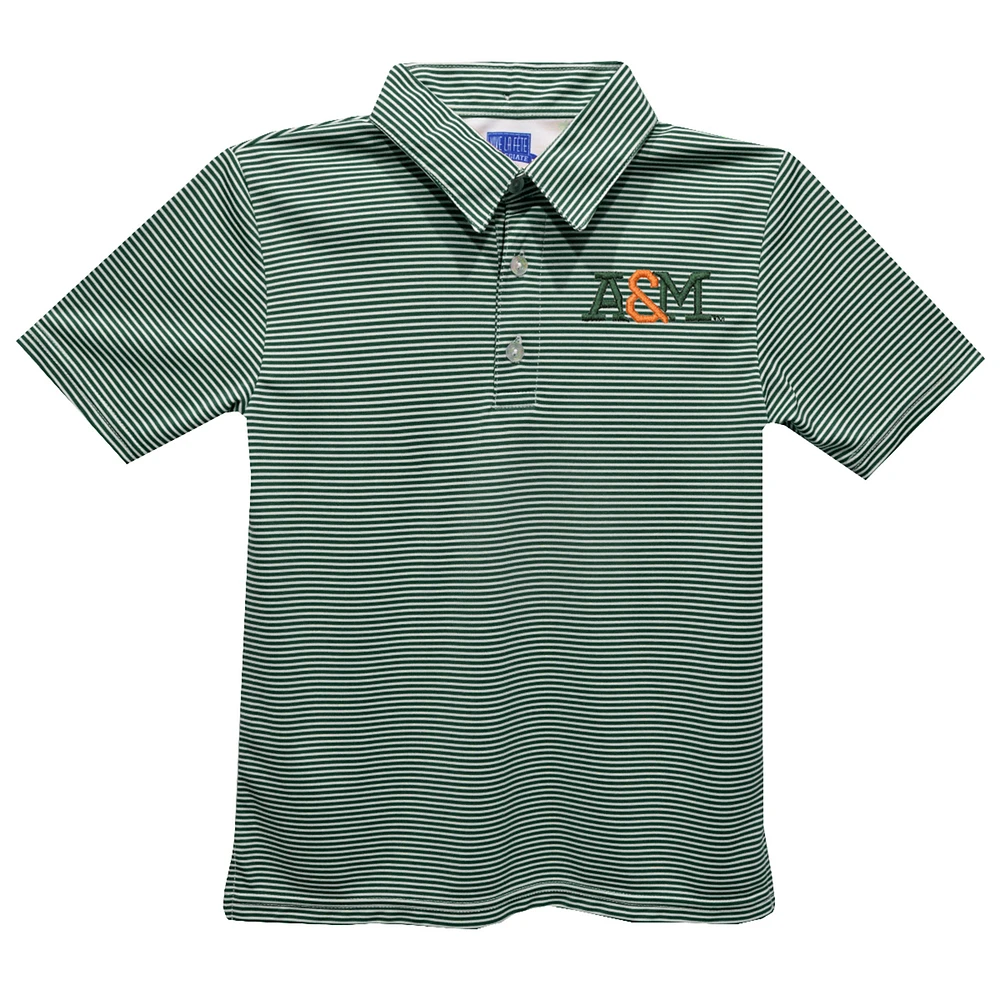 Youth Vive La Fete Green Florida A&M Rattlers Pencil Stripe Polo