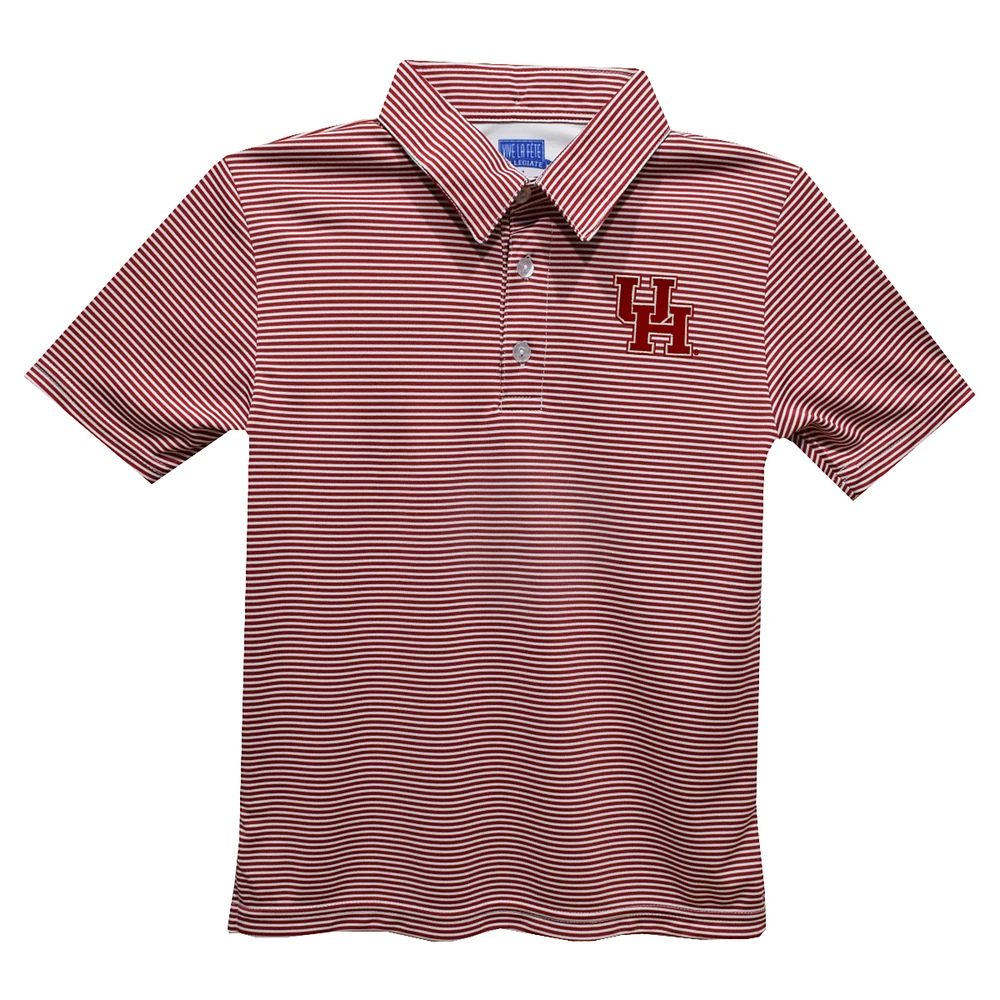 Youth Vive La Fete Red Houston Cougars Pencil Stripe Polo