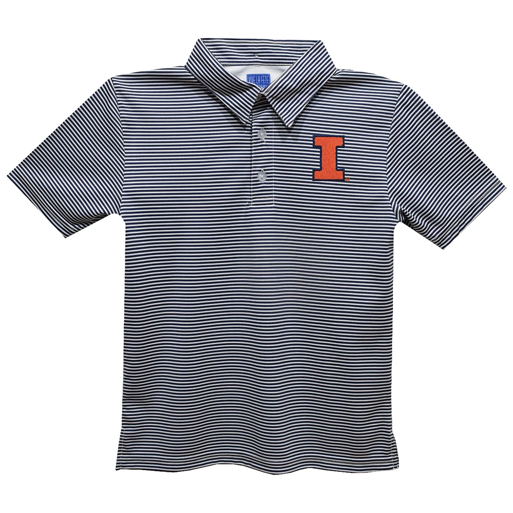 Youth Vive La Fete Navy Illinois Fighting Illini Pencil Stripe Polo