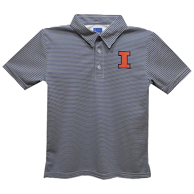 Youth Vive La Fete Navy Illinois Fighting Illini Pencil Stripe Polo