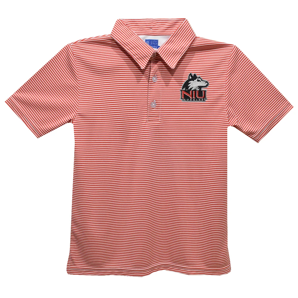 Youth Vive La Fete Cardinal Northern Illinois Huskies Pencil Stripe Polo