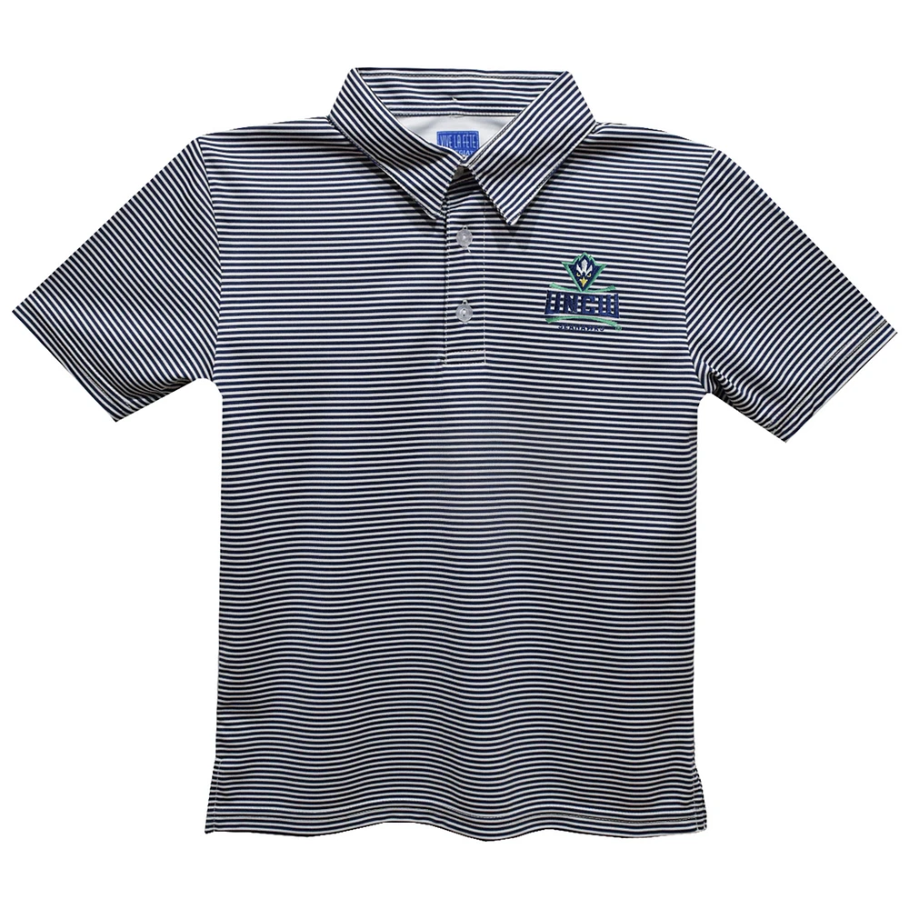 Youth Vive La Fete Navy UNC Wilmington Seahawks Pencil Stripe Polo