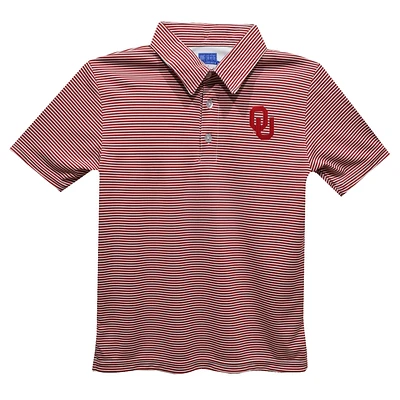 Youth Vive La Fete Red Oklahoma Sooners Pencil Stripe Polo
