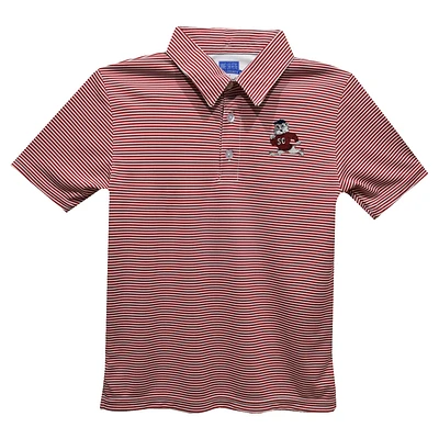 Youth Vive La Fete Garnet South Carolina State Bulldogs Pencil Stripe Polo