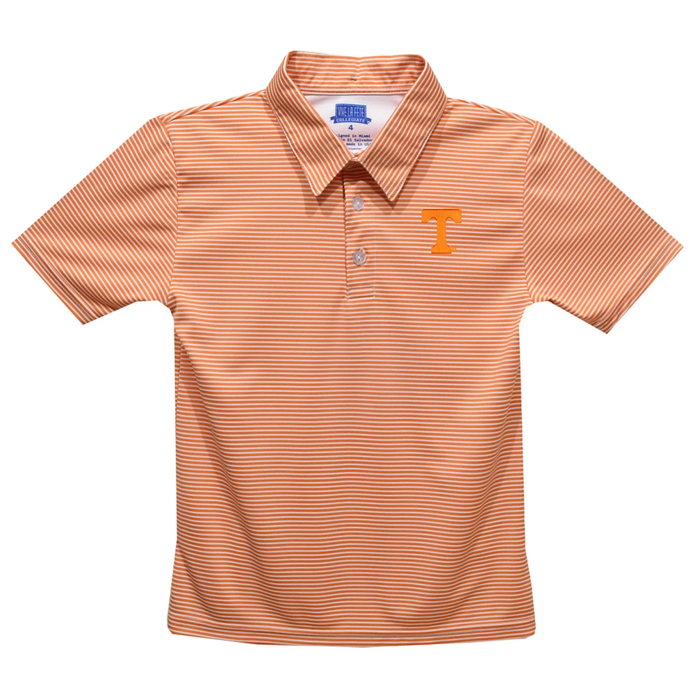 Youth Vive La Fete Orange Tennessee Volunteers Pencil Stripe Polo