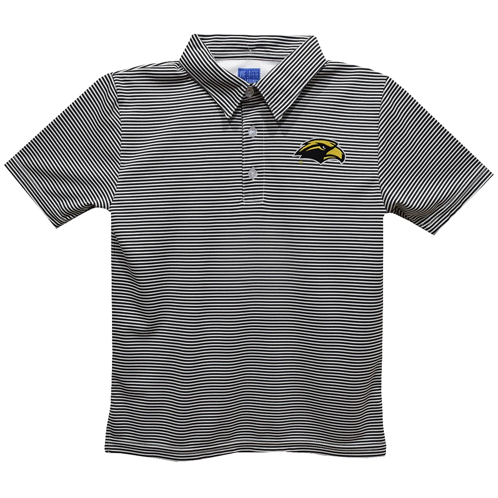 Youth Vive La Fete Black Southern Miss Golden Eagles Pencil Stripe Polo