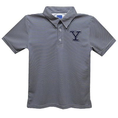 Youth Vive La Fete Navy Yale Bulldogs Pencil Stripe Polo