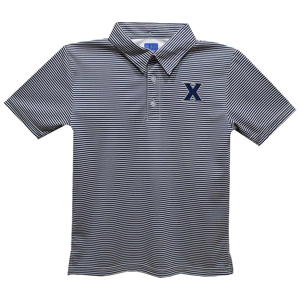 Youth Vive La Fete Navy Xavier Musketeers Pencil Stripe Polo