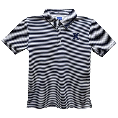 Youth Vive La Fete Navy Xavier Musketeers Pencil Stripe Polo