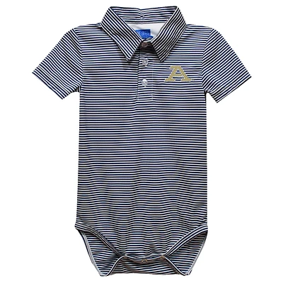 Infant Vive La Fete Royal Akron Zips Polo Pencil Stripe Bodysuit