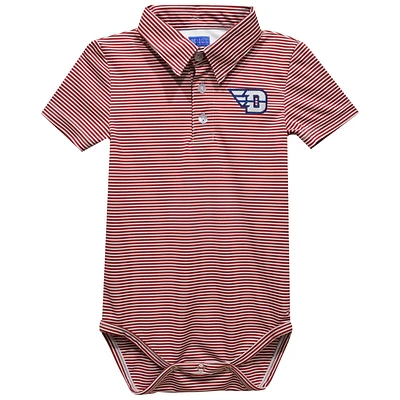 Infant Vive La Fete Red Dayton Flyers Polo Pencil Stripe Bodysuit