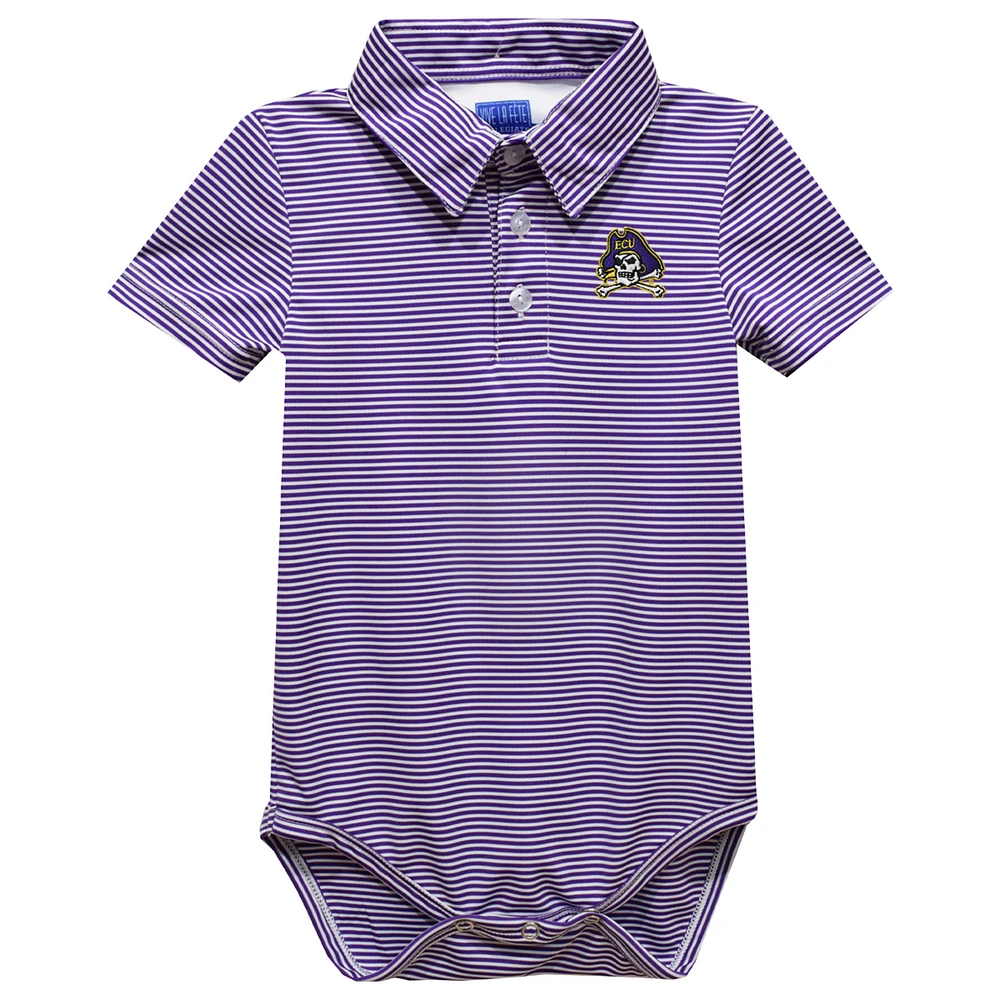 Infant Vive La Fete Purple ECU Pirates Polo Pencil Stripe Bodysuit