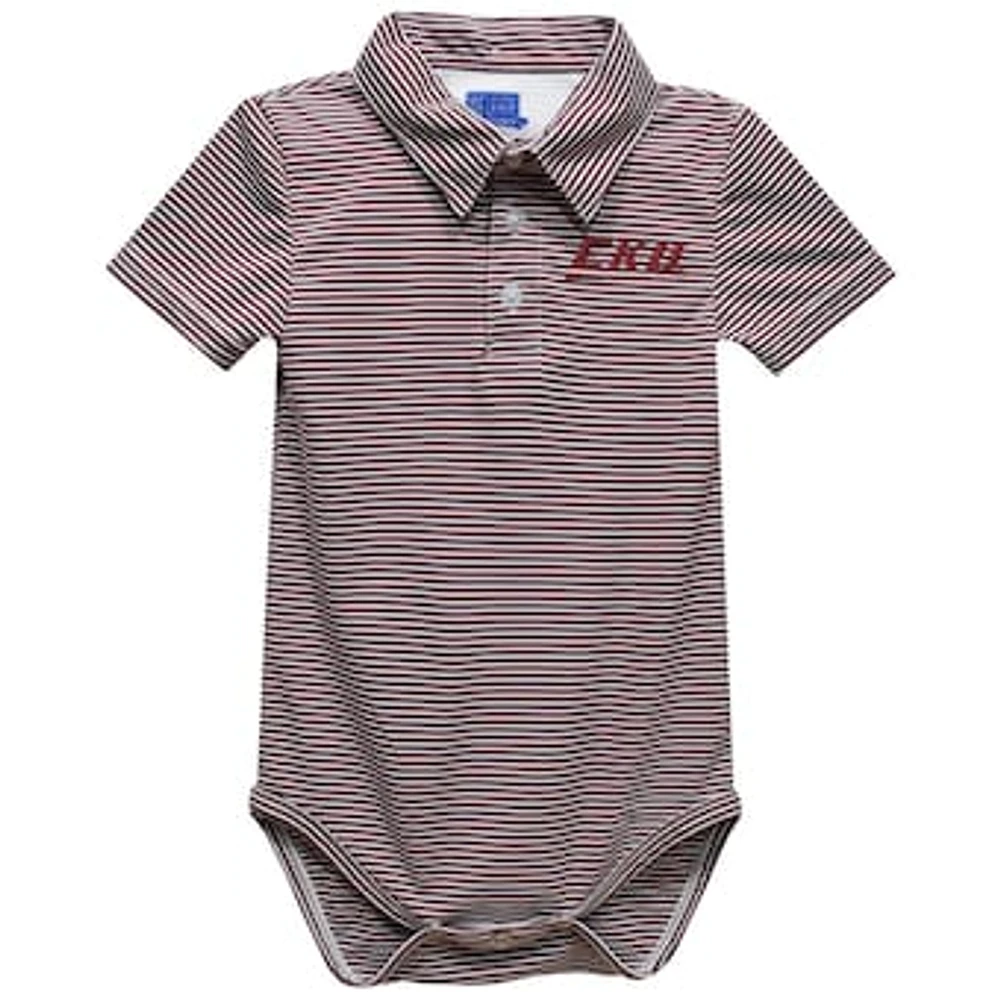 Infant Vive La Fete Maroon Eastern Kentucky Colonels Polo Pencil Stripe Bodysuit