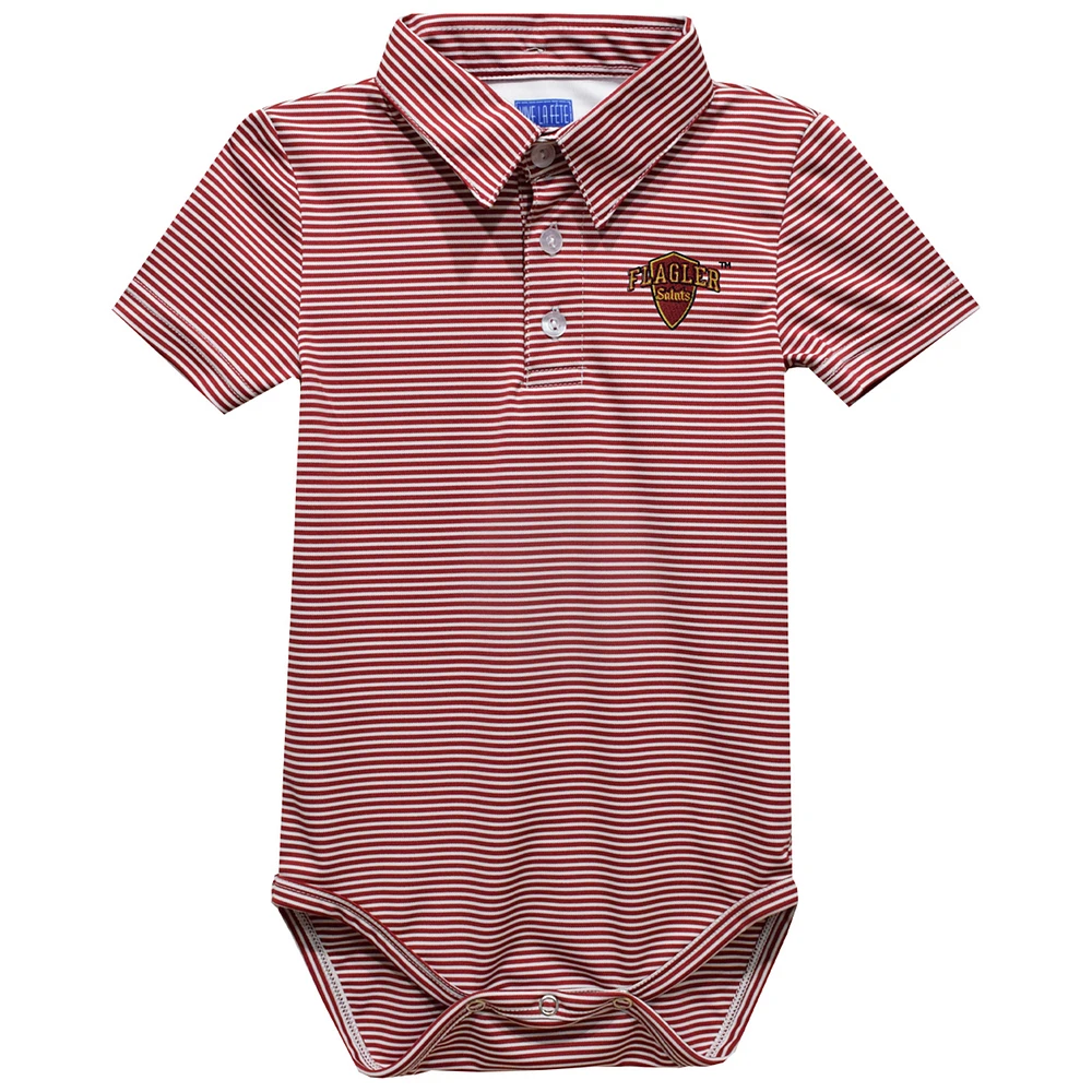 Infant Vive La Fete Red Flagler Saints Polo Pencil Stripe Bodysuit