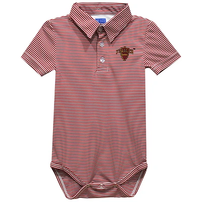 Infant Vive La Fete Red Flagler Saints Polo Pencil Stripe Bodysuit