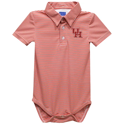 Infant Vive La Fete Red Houston Cougars Polo Pencil Stripe Bodysuit