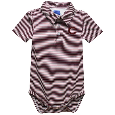 Infant Vive La Fete Maroon Colgate Raiders Polo Pencil Stripe Bodysuit