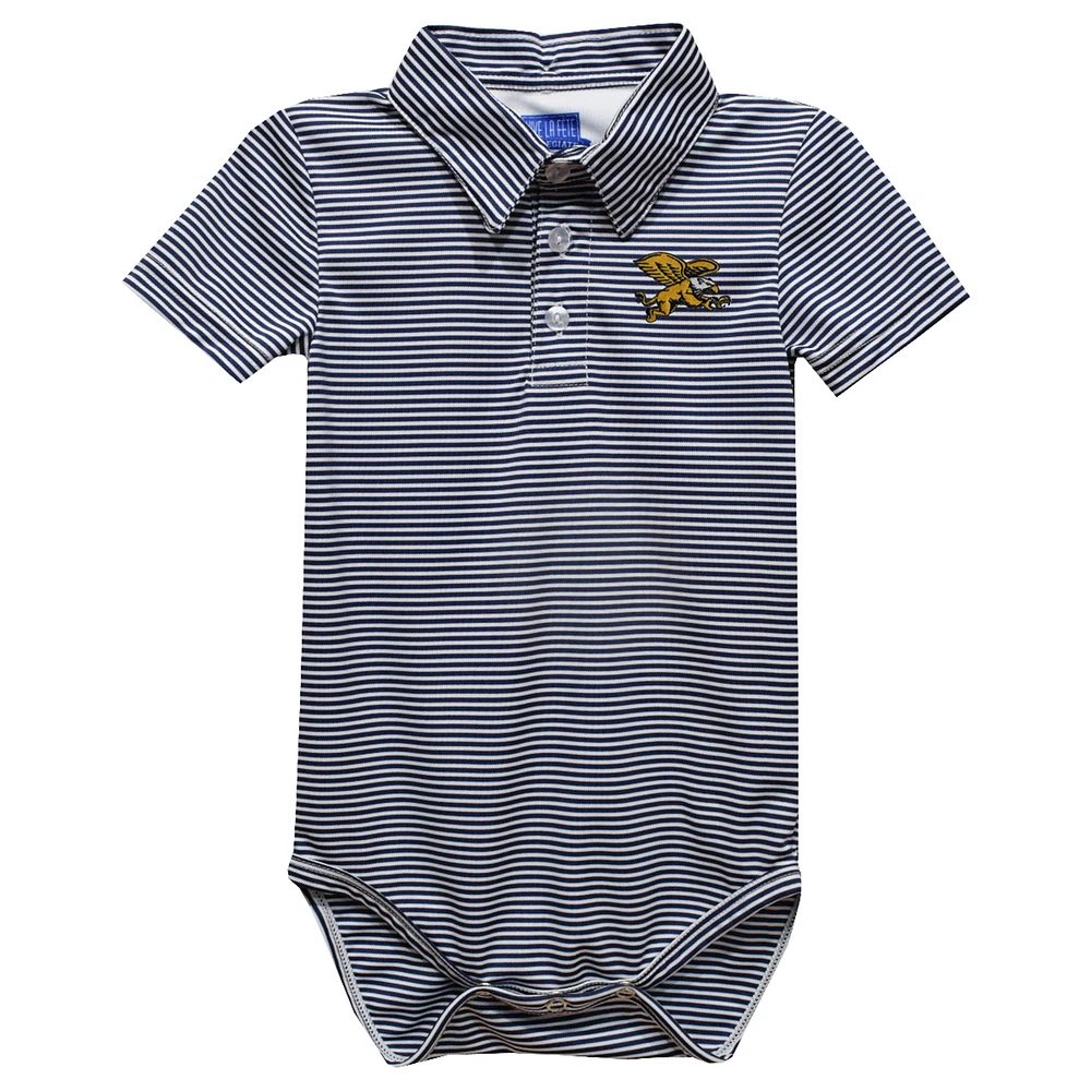Infant Vive La Fete Navy Canisius College Golden Griffins Polo Pencil Stripe Bodysuit