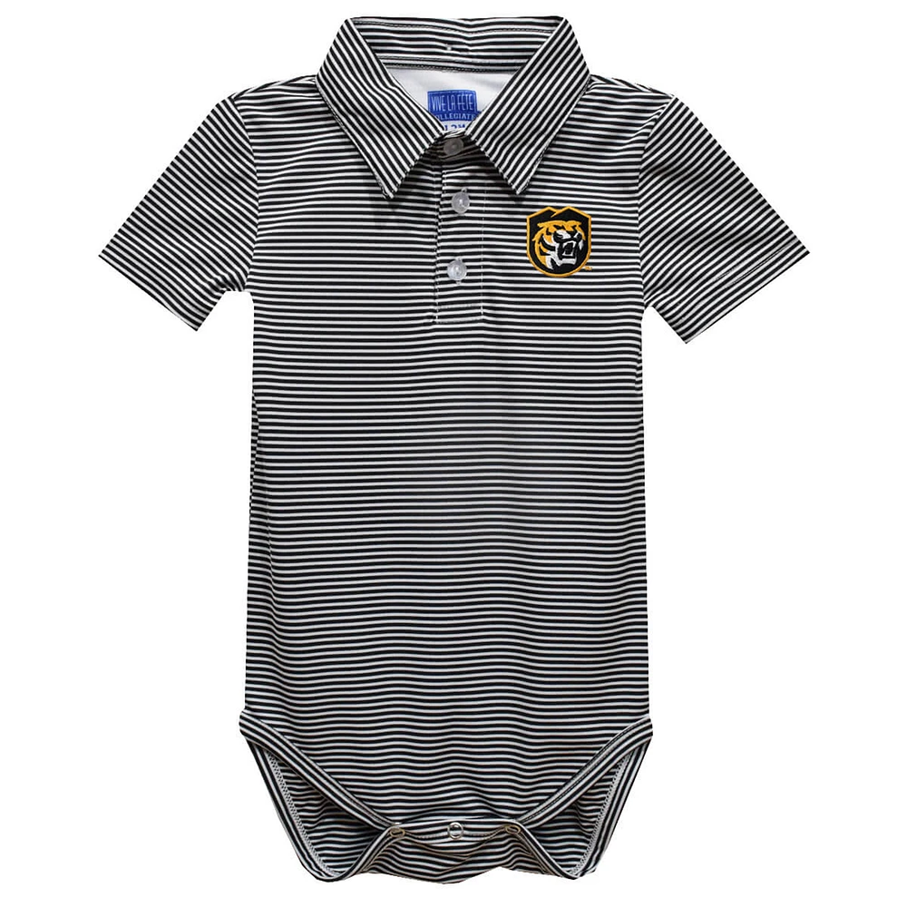 Infant Vive La Fete Black Colorado College Tigers Polo Pencil Stripe Bodysuit