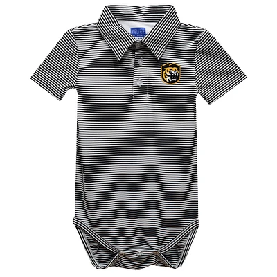 Infant Vive La Fete Black Colorado College Tigers Polo Pencil Stripe Bodysuit