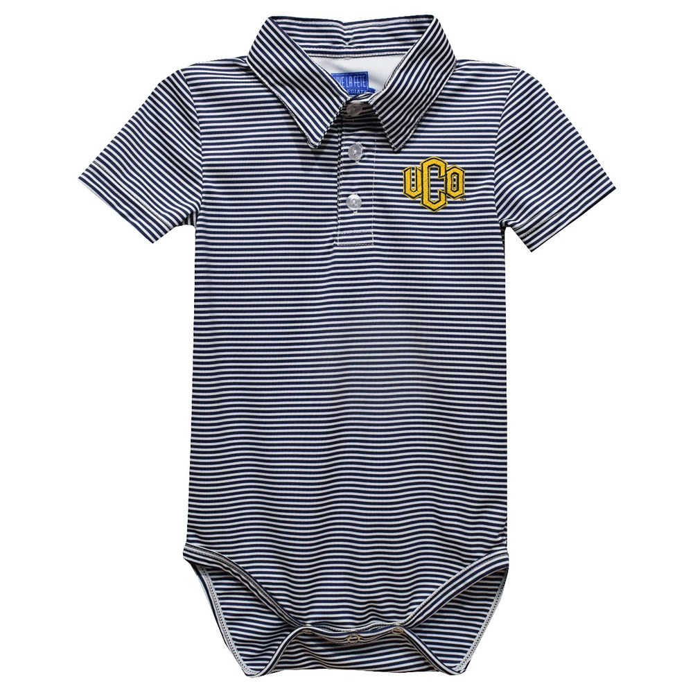 Infant Vive La Fete Blue Central Oklahoma Bronchos Polo Pencil Stripe Bodysuit