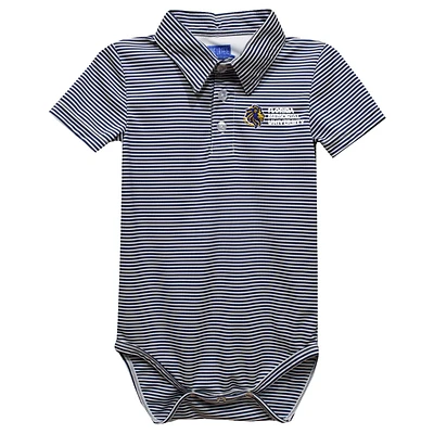 Infant Vive La Fete Blue FMU Lions Polo Pencil Stripe Bodysuit