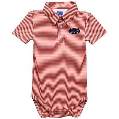 Infant Vive La Fete Red Florida Atlantic Owls Polo Pencil Stripe Bodysuit