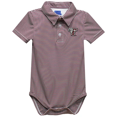 Infant Vive La Fete Maroon Fordham Rams Polo Pencil Stripe Bodysuit