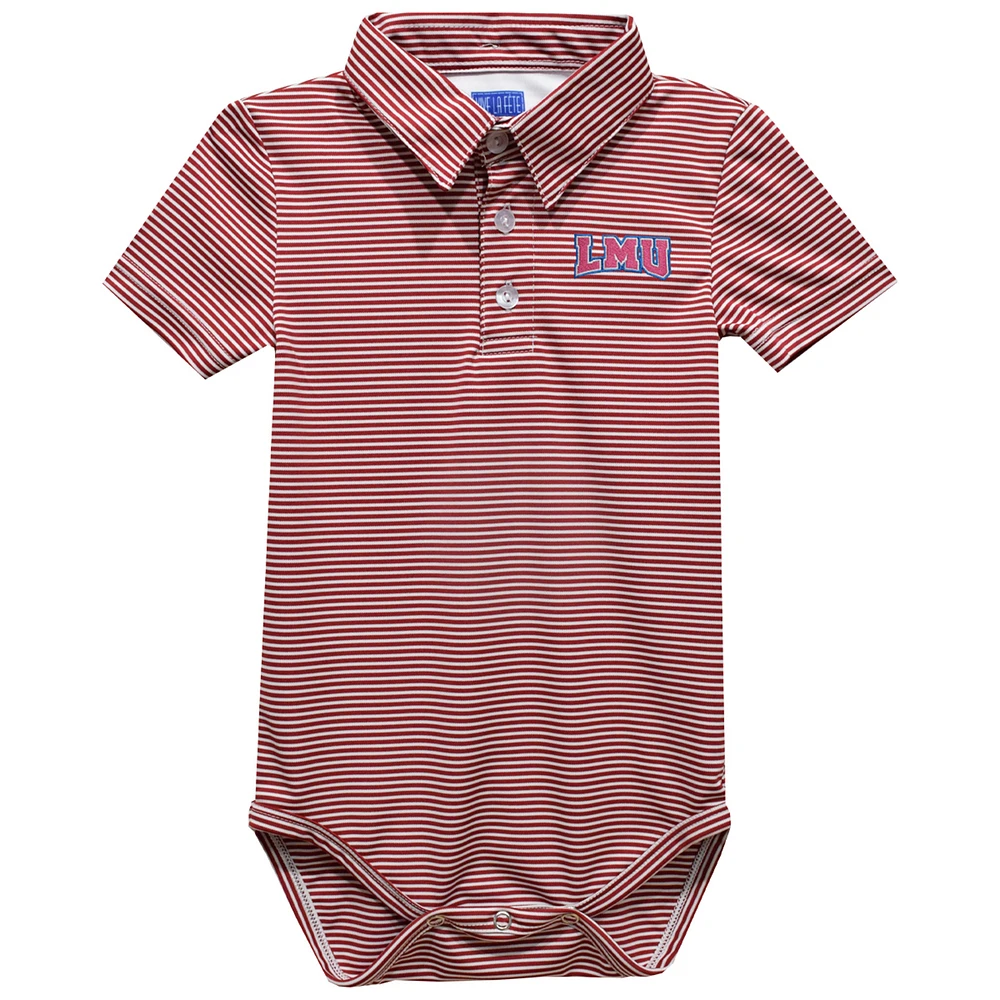Infant Vive La Fete Red Loyola Marymount Lions Polo Pencil Stripe Bodysuit