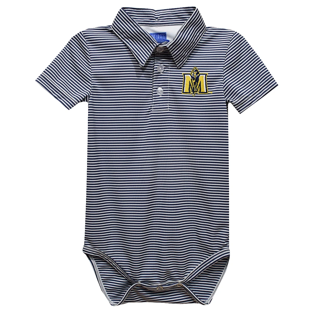 Infant Vive La Fete Navy Murray St. Racers Polo Pencil Stripe Bodysuit