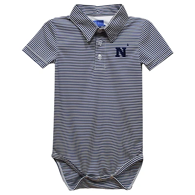Infant Vive La Fete Navy Midshipmen Polo Pencil Stripe Bodysuit
