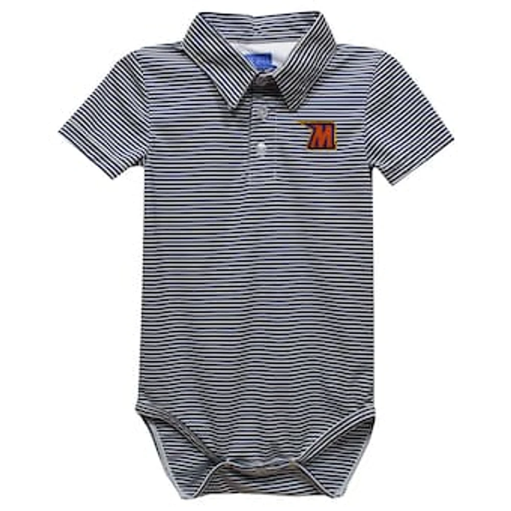 Infant Vive La Fete Navy Morgan State Bears Polo Pencil Stripe Bodysuit