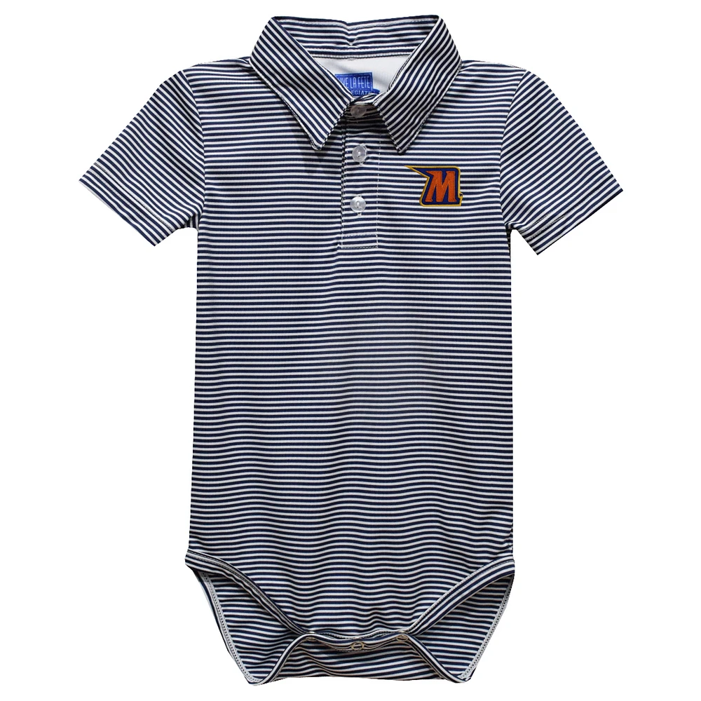 Infant Vive La Fete Navy Morgan State Bears Polo Pencil Stripe Bodysuit