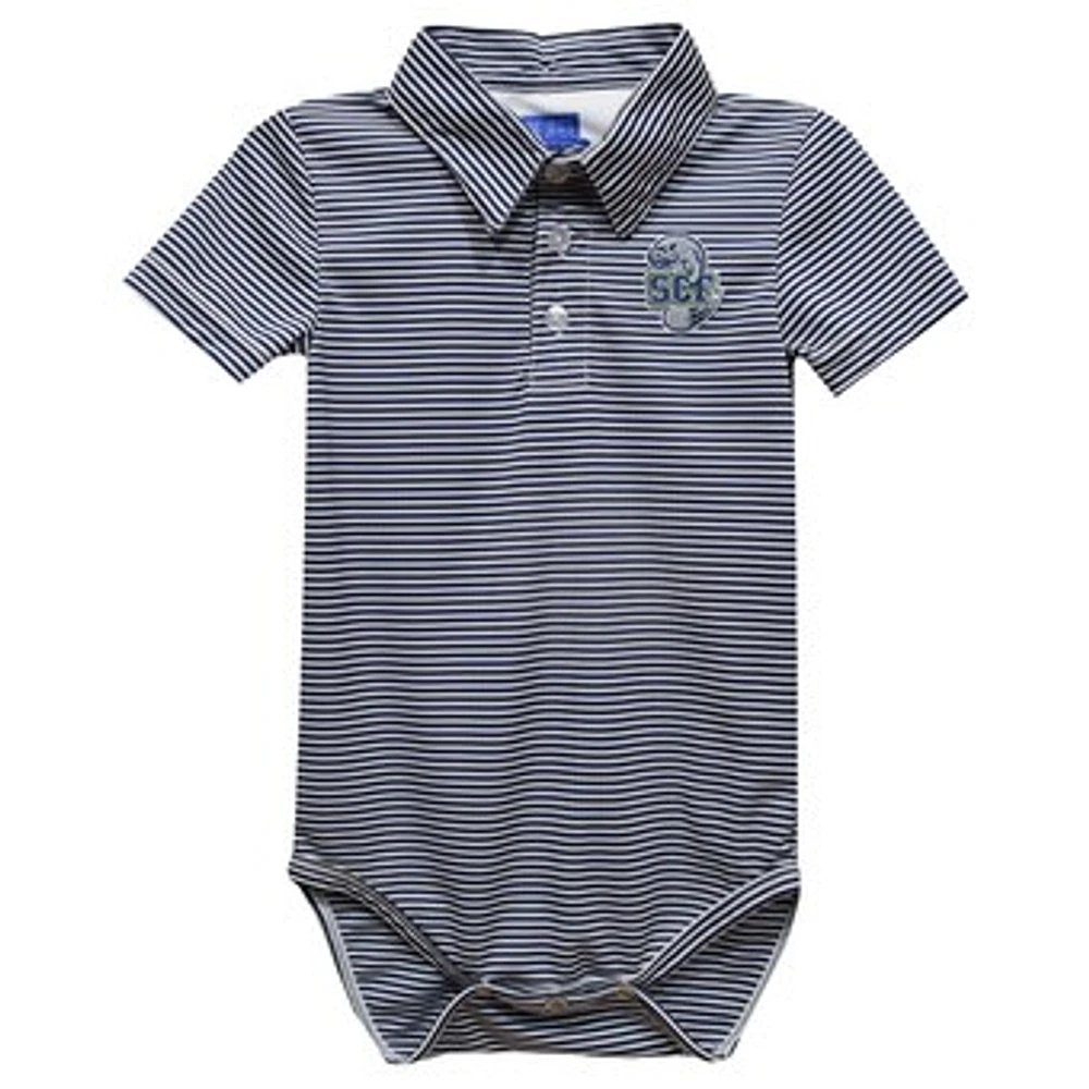Infant Vive La Fete Blue State College of Florida Manatee-Sarasota Polo Pencil Stripe Bodysuit