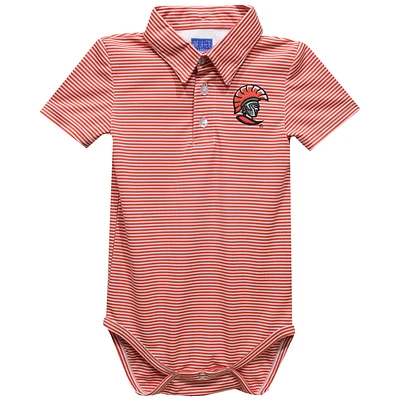 Infant Vive La Fete Red Tampa Spartans Polo Pencil Stripe Bodysuit