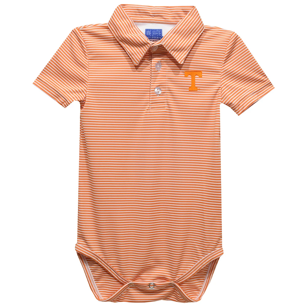 Infant Vive La Fete Tennessee Orange Volunteers Polo Pencil Stripe Bodysuit