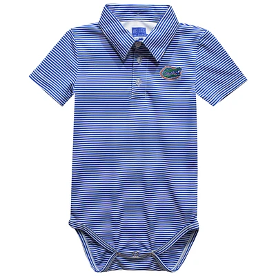 Infant Vive La Fete Royal Florida Gators Polo Pencil Stripe Bodysuit