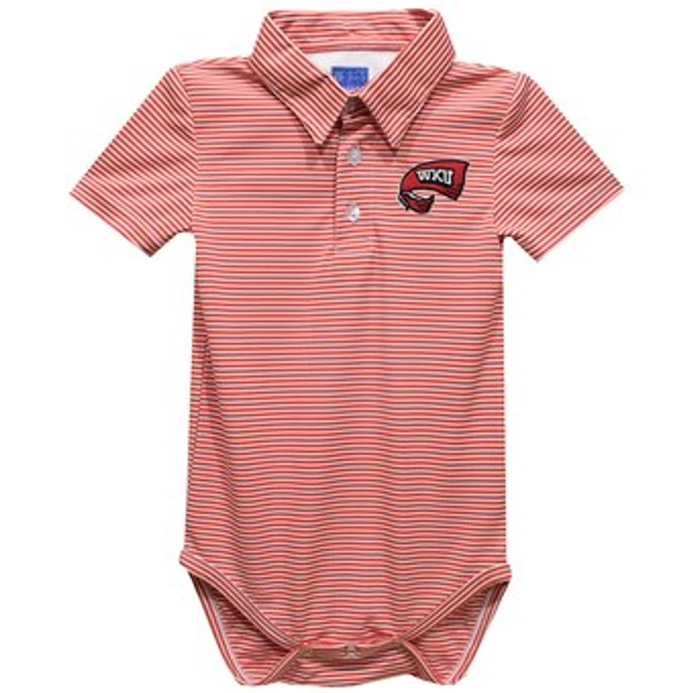 Infant Vive La Fete Red Western Kentucky Hilltoppers Polo Pencil Stripe Bodysuit