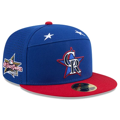 Men's New Era Blue/Red Colorado Rockies 2025 MLB All-Star Game Workout Side Patch 59FIFTY Fitted Hat