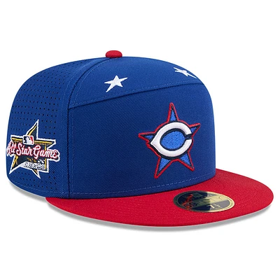 Men's New Era Blue/Red Cincinnati Reds 2025 MLB All-Star Game Workout Side Patch 59FIFTY Fitted Hat