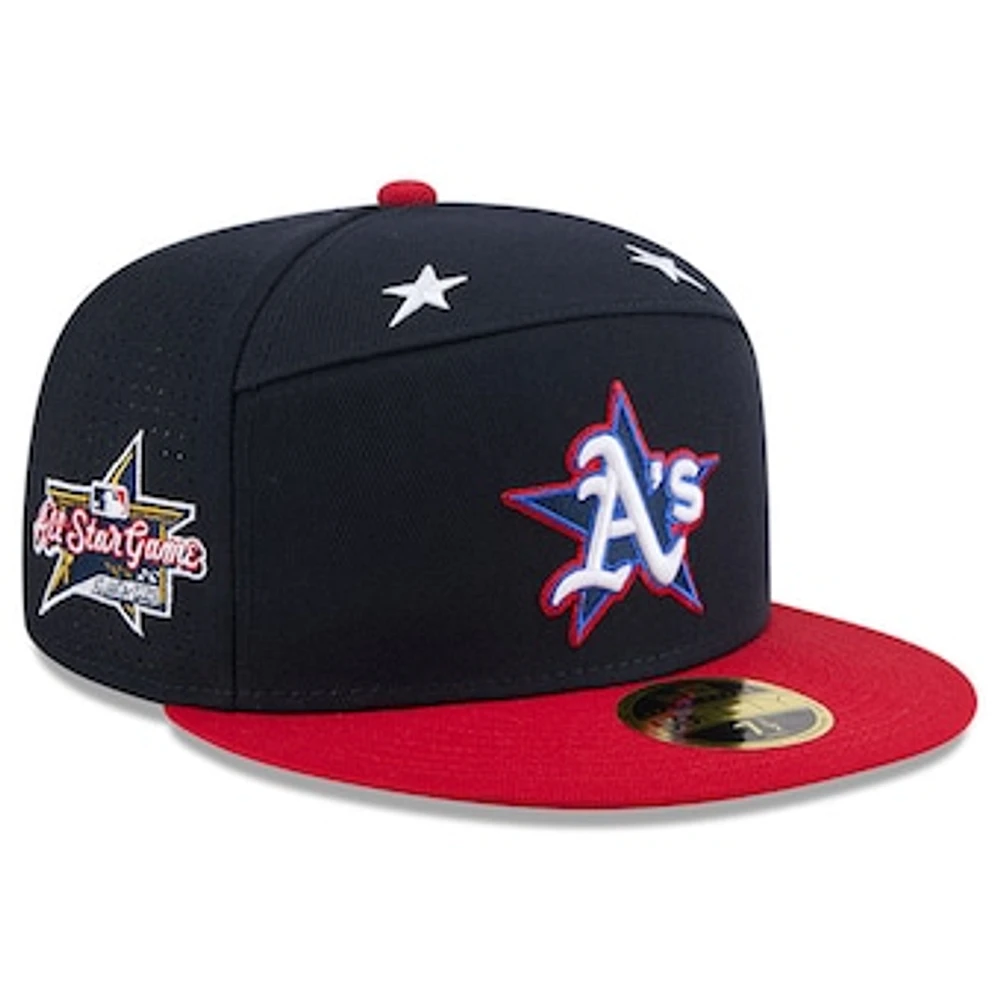 Men's New Era Navy/Red Athletics 2025 MLB All-Star Game Workout Side Patch 59FIFTY Fitted Hat