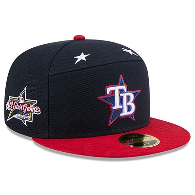 Men's New Era Navy/Red Tampa Bay Rays 2025 MLB All-Star Game Workout Side Patch 59FIFTY Fitted Hat