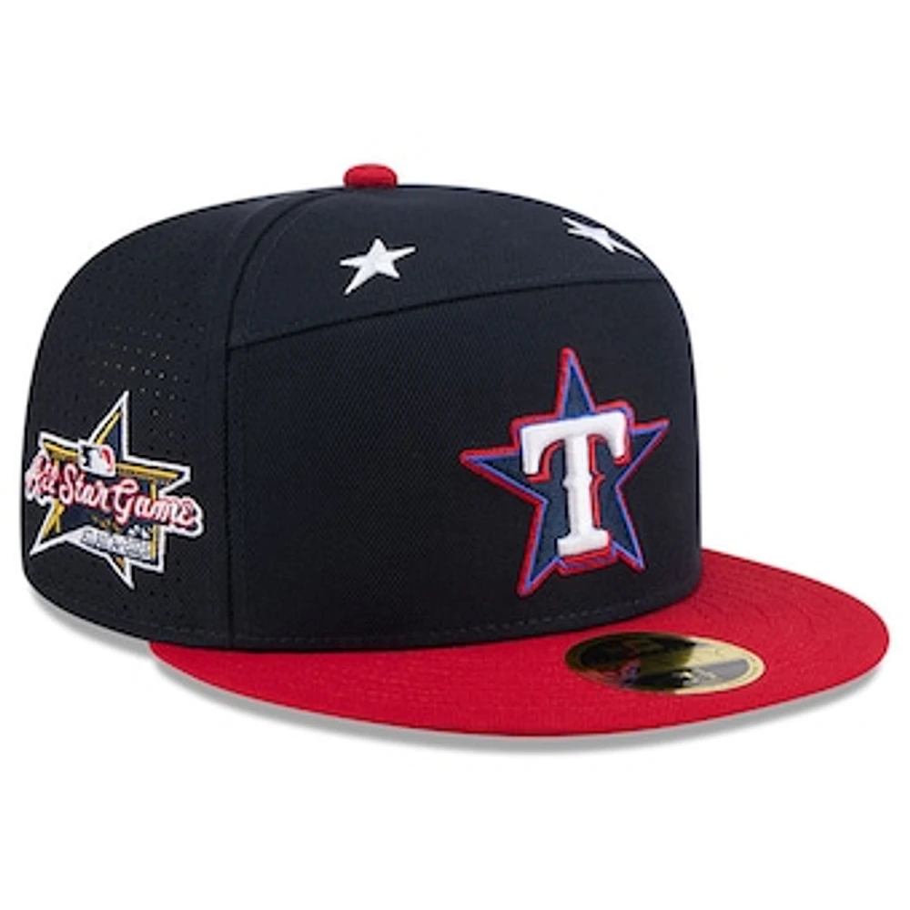 Men's New Era Navy/Red Texas Rangers 2025 MLB All-Star Game Workout Side Patch 59FIFTY Fitted Hat