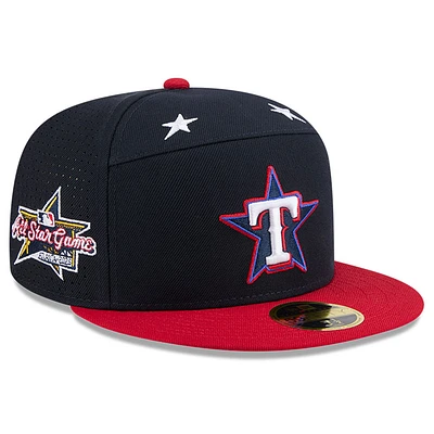 Men's New Era Navy/Red Texas Rangers 2025 MLB All-Star Game Workout Side Patch 59FIFTY Fitted Hat