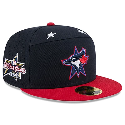 Men's New Era Navy/Red Toronto Blue Jays 2025 MLB All-Star Game Workout Side Patch 59FIFTY Fitted Hat