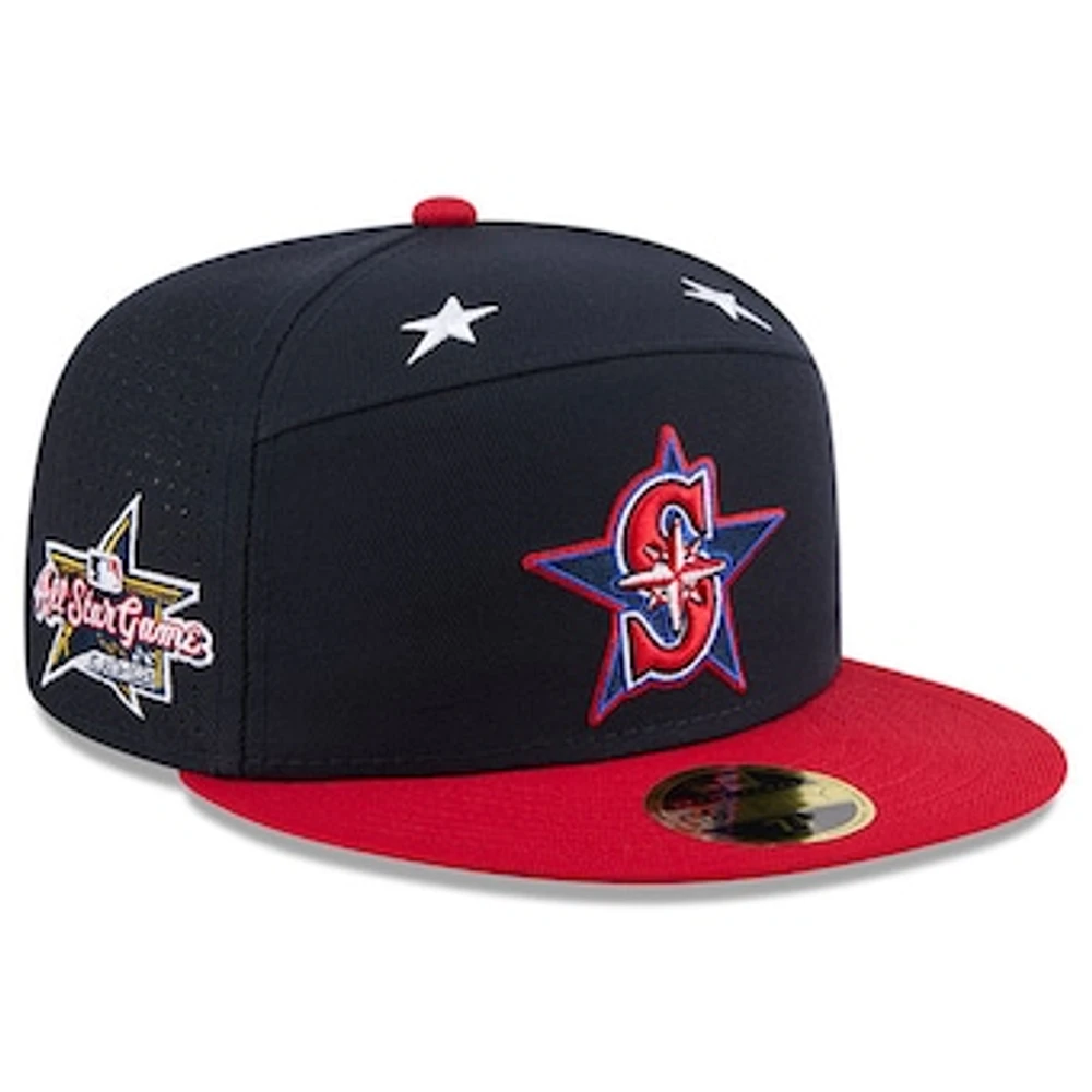 Men's New Era Navy/Red Seattle Mariners 2025 MLB All-Star Game Workout Side Patch 59FIFTY Fitted Hat