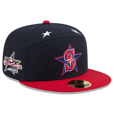 Men's New Era Navy/Red Seattle Mariners 2025 MLB All-Star Game Workout Side Patch 59FIFTY Fitted Hat